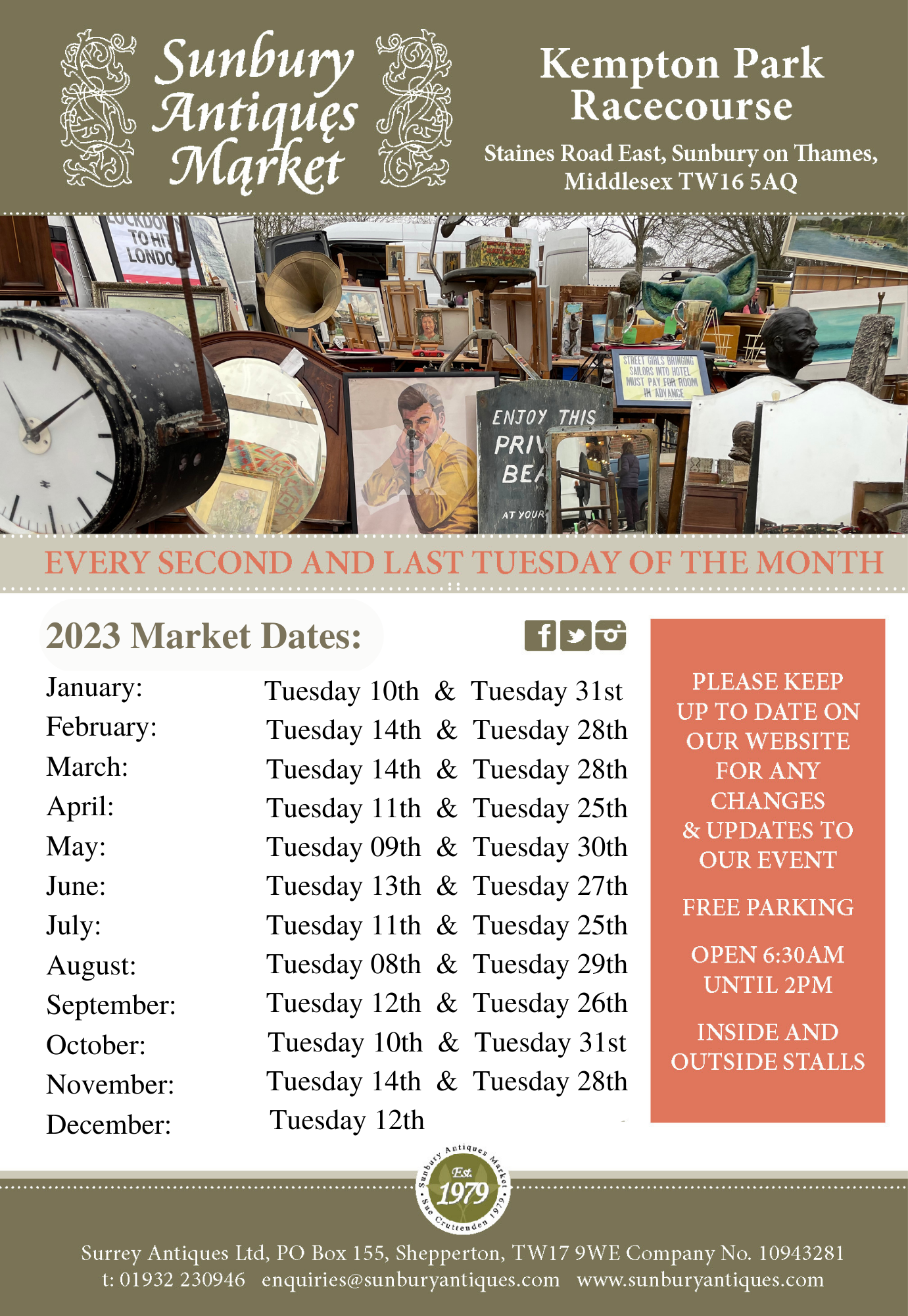 Sunbury Antiques Market 2023 Dates